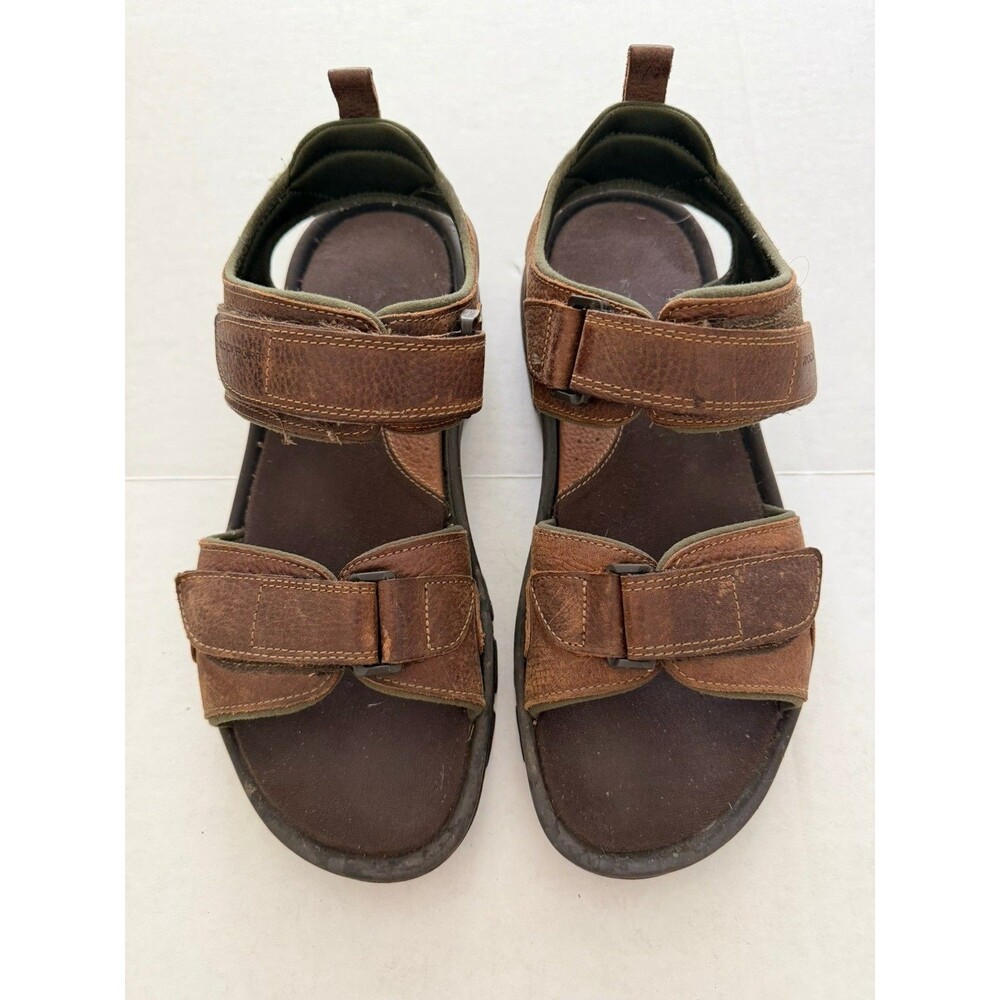 Rockport Men's Rocklake Leather Hook and Loop Hiking Sandals Size 10 Brown